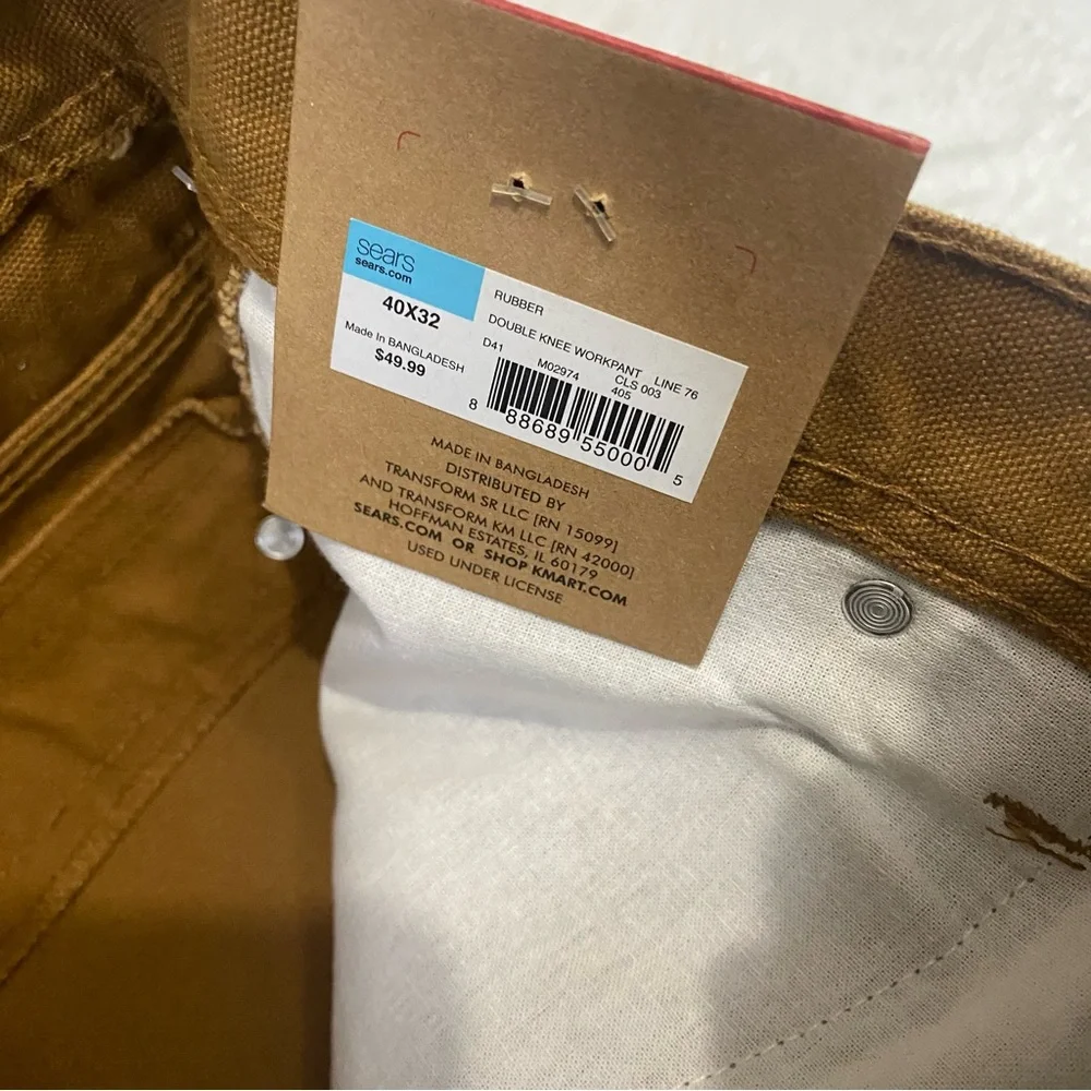 NWT Craftsman Men's Double Knee Canvas Carpenter Workwear Pants 40 x 32 - Picture 6 of 11